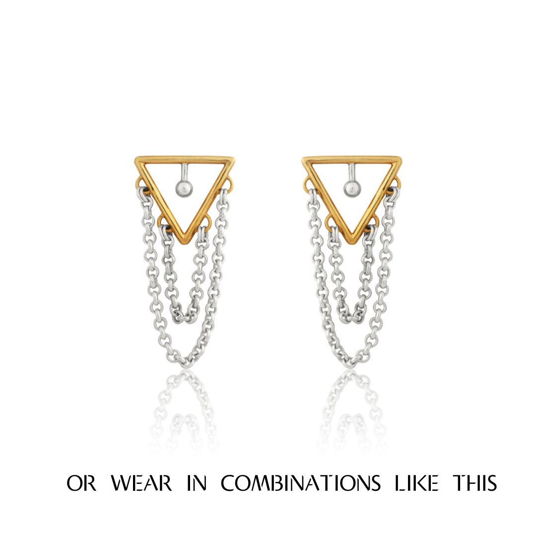 Chained Triangulation Single Earring