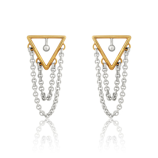 Chained Triangulation Matched Pair of Earrings