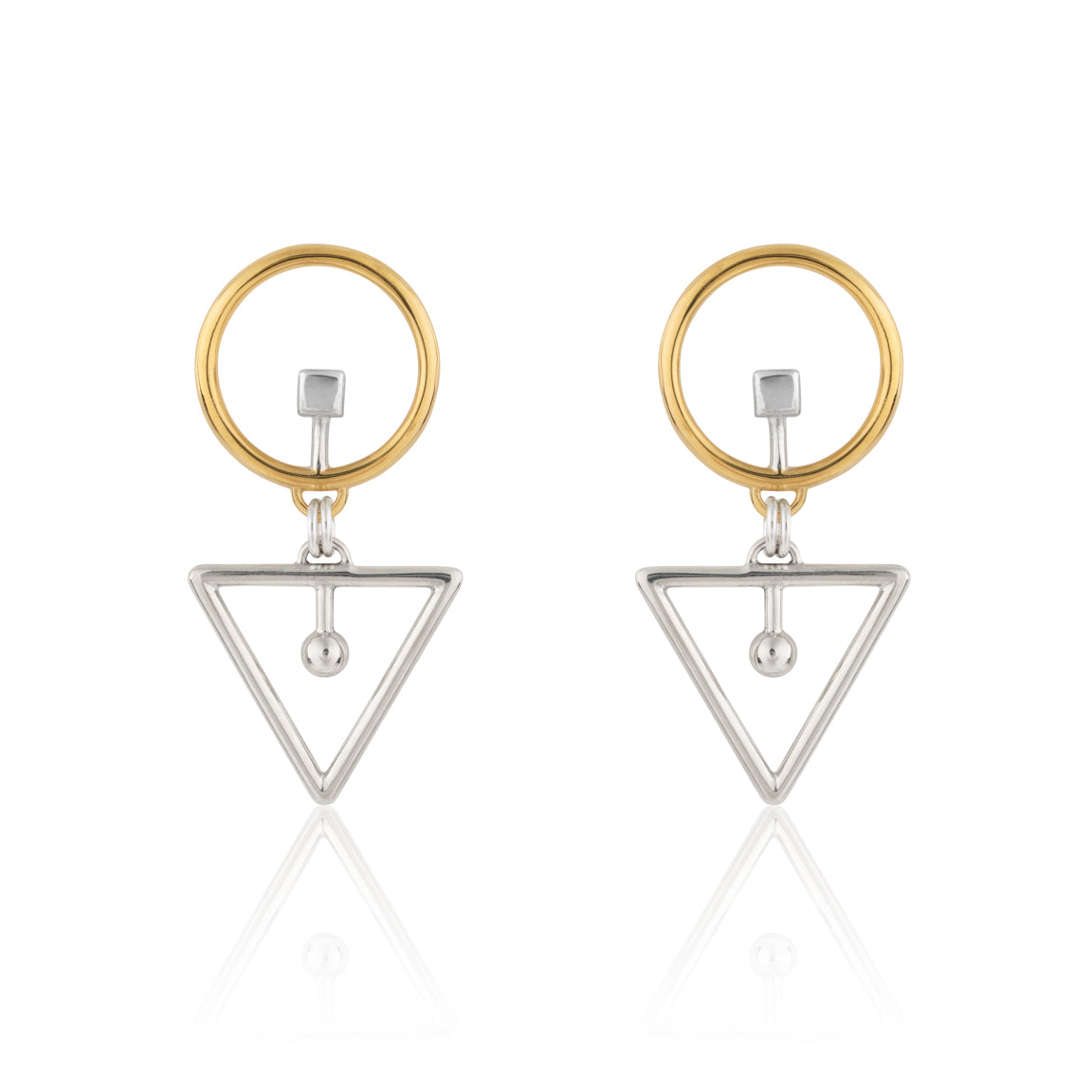 Encircled Triangulation Matched Pair of Earrings