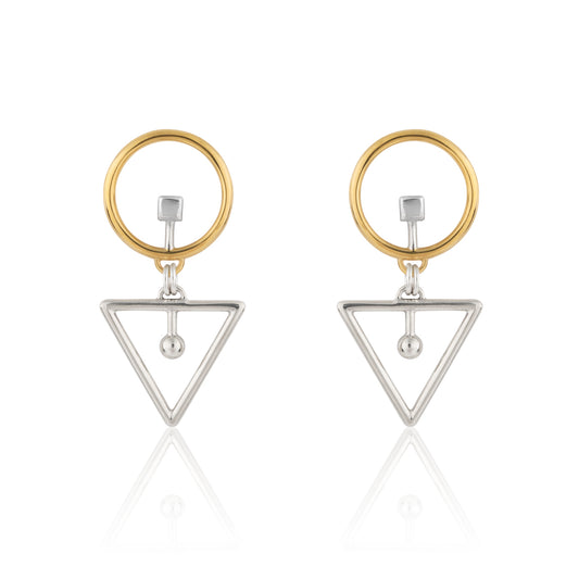 Encircled Triangulation Matched Pair of Earrings