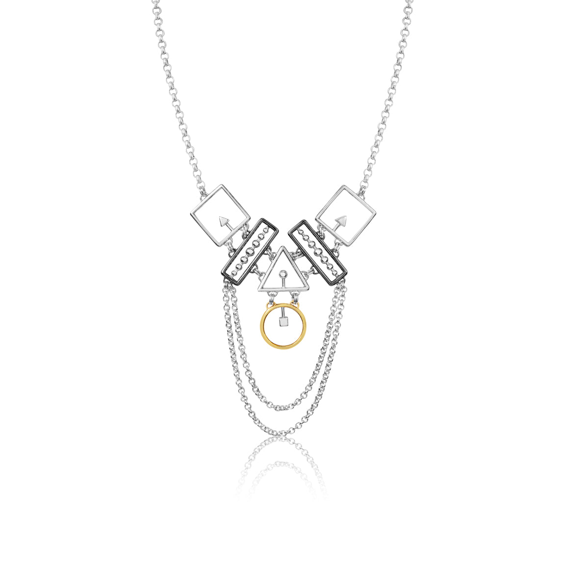 Squared and Chained Triangulation Necklace