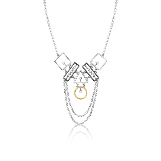Squared and Chained Triangulation Necklace