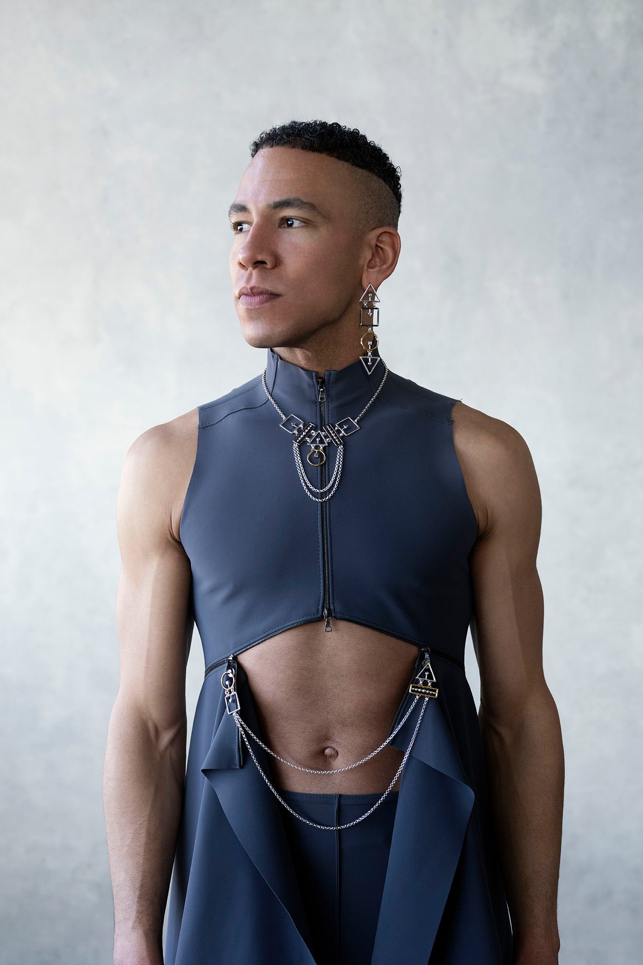 Squared and Chained Triangulation Necklace