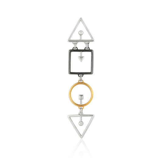 Squared and Circled Triangulation Single Earring